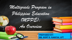 Multigrade Program in Philippine Education