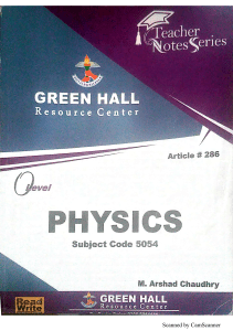 M.A Chaudary Greenhall OL Physics notes