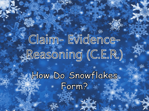 Snowflake Formation: Claim, Evidence, Reasoning Worksheet