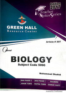 Greenhall Bio notes by Sir Shahid-intro