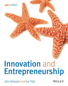 Innovation and Entrepreneurship by John Bessant- John R. Bessant- Joe Tidd