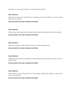 Crime & Criminals in Media: A Literature Review Worksheet