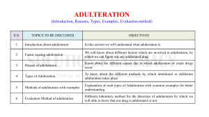 ADULTERATION AND QUALITY CONTROL OF Crude Drug