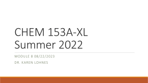 CHEM 153A Module 8 Summer 2023 posted