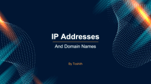 IP Adresses and Domain Names