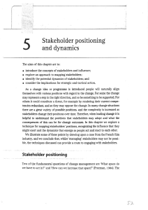 Stakeholder positioning (Chapter 5 Beech Macintosh 2012)
