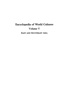 Encyclopedia of World Cultures Volume 5-East and Southeast Asia