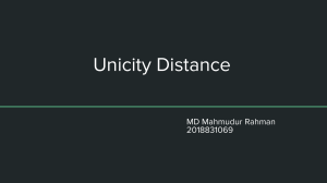 Unicity Distance