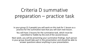 Criteria D Grade 8, MYP Year 3 Summative Preparation Practice Task