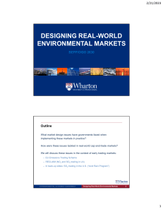 UG Lecture 12 - Designing Real-World Environmental Markets