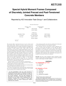 ACI-T1.2 Special Hybrid Moment Frames Composed of Discretely Jointed Precast and Post-Tensioned Concrete Members
