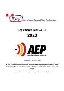 Reglamento Tecnico IPF 2023 