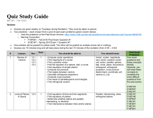 quiz study guide ma261