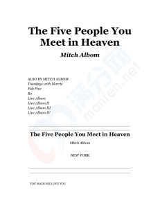 Five People you meet in Heaven