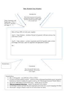 Keyhole Essay Structure Template 2021