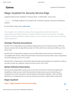 Gartner - Magic Quadrant for Security Service Edge 3.30.22