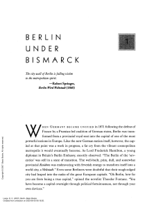 Berlin ---- (1. Berlin Under Bismarck) 