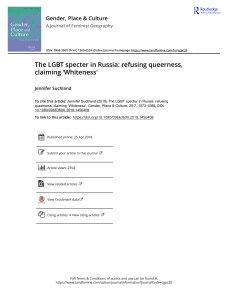 The LGBT specter in Russia refusing queerness claiming Whiteness