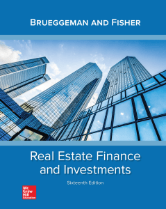 Brueggeman and Fisher - Real Estate Finance and Investments 16th Edition