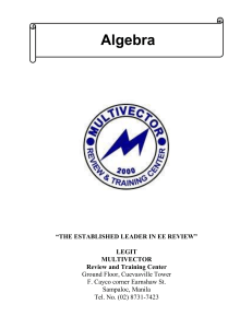 01 -  Algebra