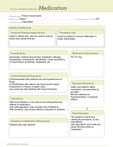 Aspirin medication drug template