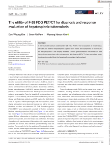 The utility of F-18 FDG PET-CT for diagnosis and response evaluation of hepatosplenic tuberculosis