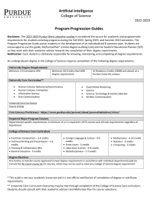 Purdue AI Program Progression Guide 2022-2023