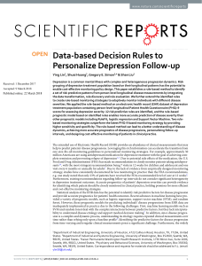 Data based decision rules to personalized depression follow up