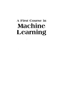 Machine Learning: A First Course