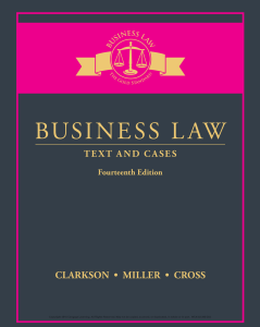 Roger LeRoy Miller  Kenneth W. Clarkson  Frank B. Cross - Business law   text and cases. (2018)