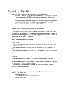 Applications of Statistics