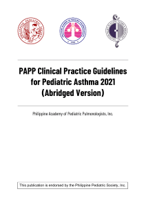 PAPP Clinical Practice Guidelines for Pediatric Asthma 2021 (Abridged Version)