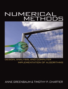 Numerical Methods  Design, Analysis, and Computer Implementation of Algorithms
