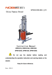 SPM10 Stacker Instruction Manual