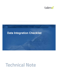 Talneds Data Integration Checklist