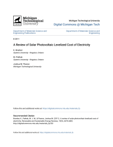 A Review of Solar Photovoltaic Levelized Cost of Electricity