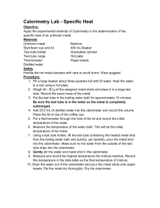 Calorimetry Lab: Specific Heat Determination