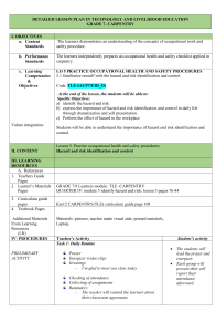 DETAILED LESSON PLAN IN TECHNOLOGY AND LIVELIHOOD EDUCATION CARPENTRY FOR T1 new FINAL FR P