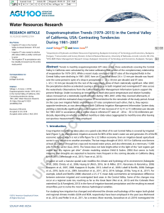 WATER RESOURCES RESEARCH