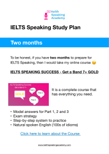 IELTS Speaking Study Plan 2 Months