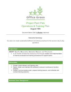 Project Charter - Project Plant Pals, Operations & Training Plan