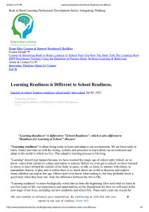 school learning readiness