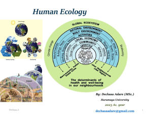 Human Ecology, By Dechasa Adare Mengistu,Haramaya University