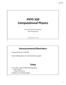 Differential equations in computational physics 2