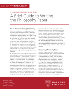 Philosophy Paper Writing Guide