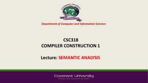 [Week 5] Semantic Analysis