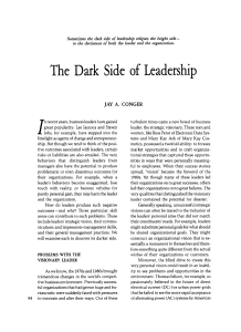 The Dark Side Of Leadership