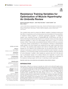 Resistance Training Variables for Optimization of Muscle Hypertrophy An Umbrella Review