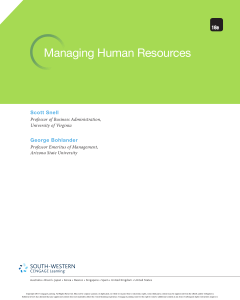 Managing Human Resources