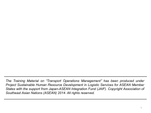 Transport Operation Management ASEAN disclaimer